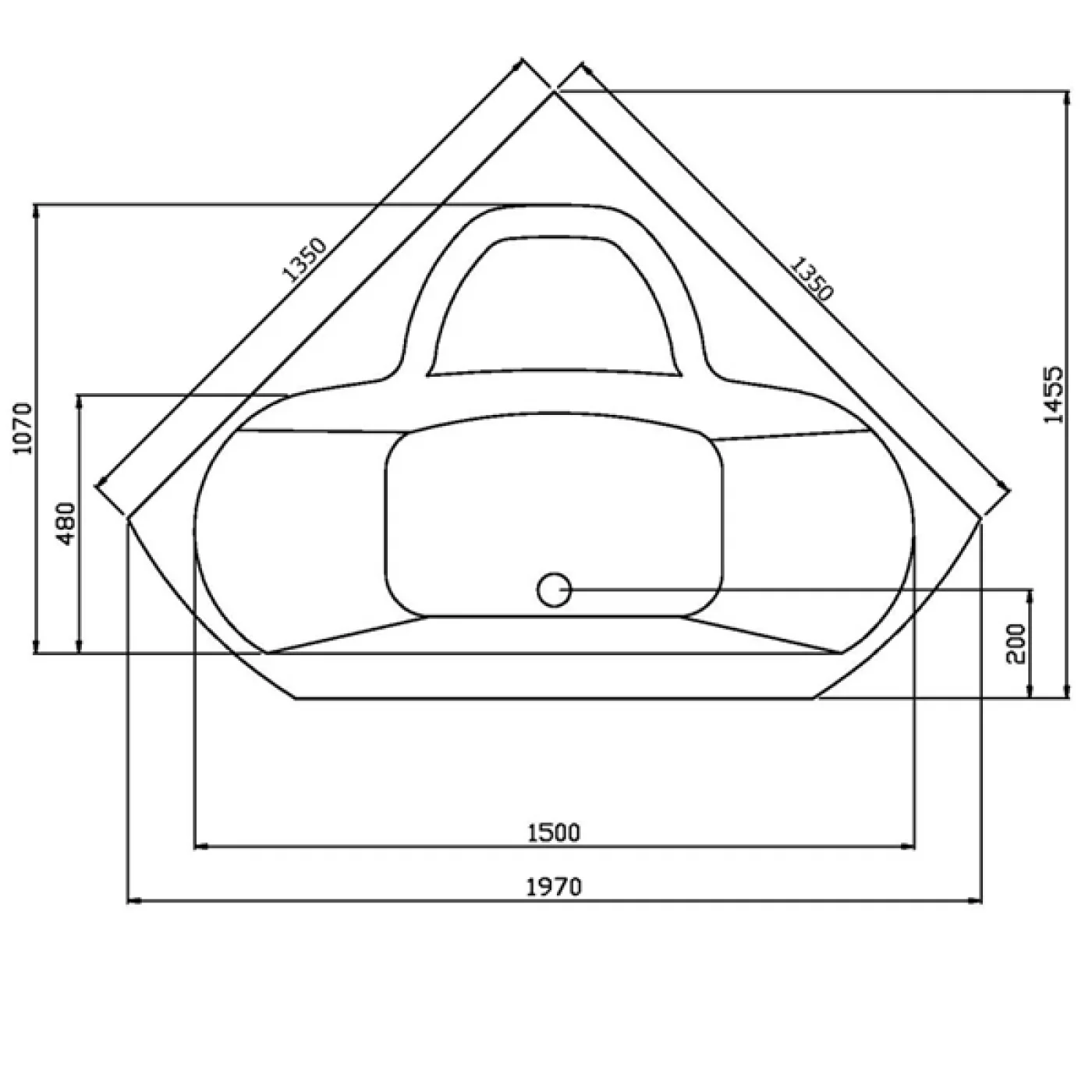 VASCA BAGNO IDROMASSAGGIO ANGOLARE 135X135X62 ARIEL VASCA BAGNO IDROMASSAGGIO ANGOLARE 135X135X62 ARIEL