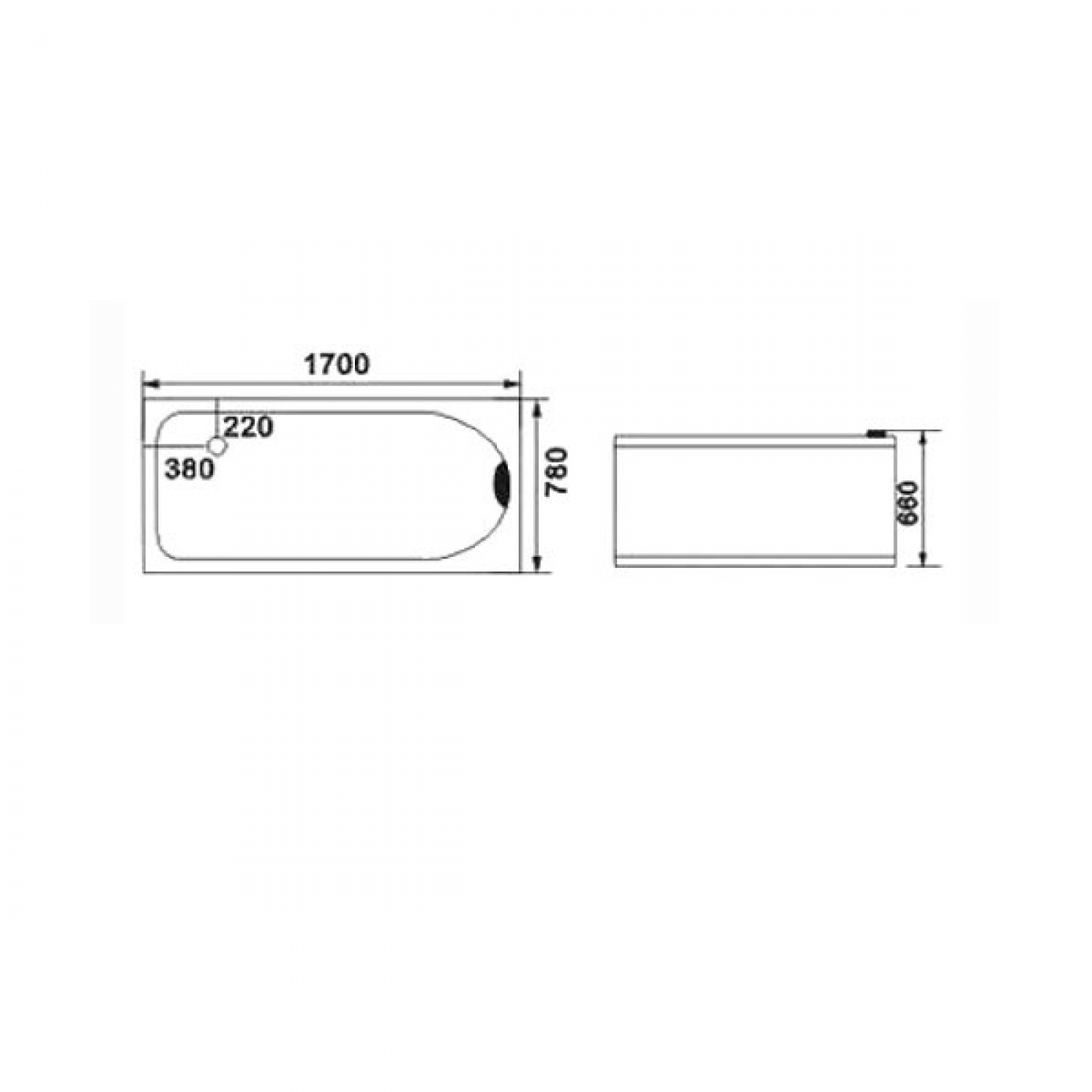 VASCA IDROMASSAGGIO 170X78 RETTANGOLARE BRAVO 