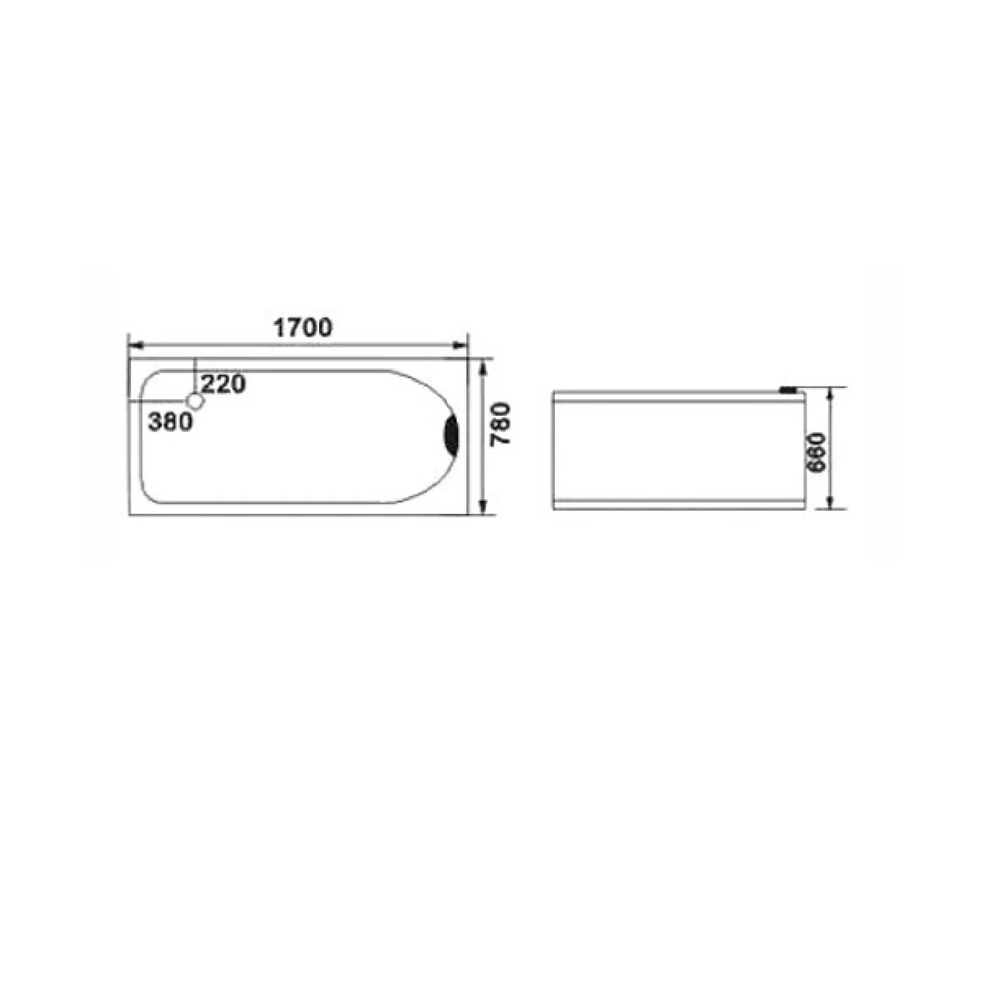 VASCA IDROMASSAGGIO 170X78 RETTANGOLARE BRAVO 