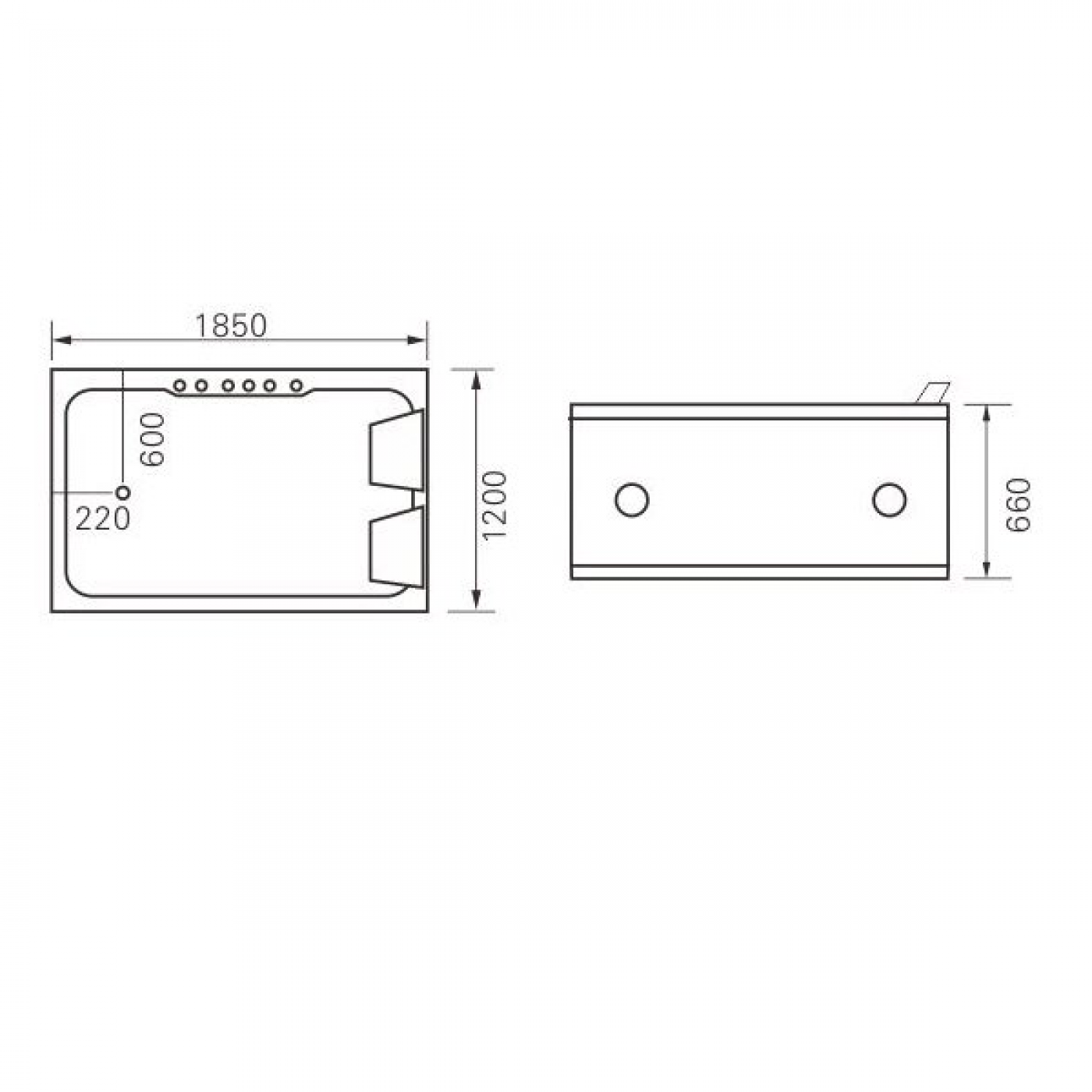 VASCHE IDROMASSAGGIO 185X120 RETTANGOLARE DUALCROM