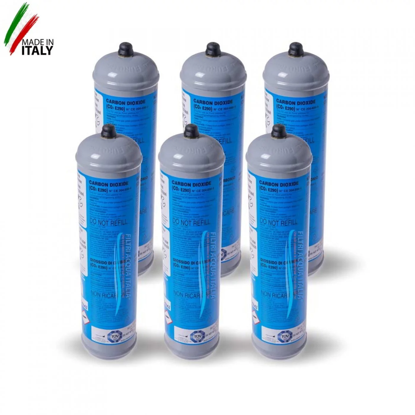 Bombole CO2 600g per acqua frizzante E290 compatibili gasatori – Set 6 pezzi