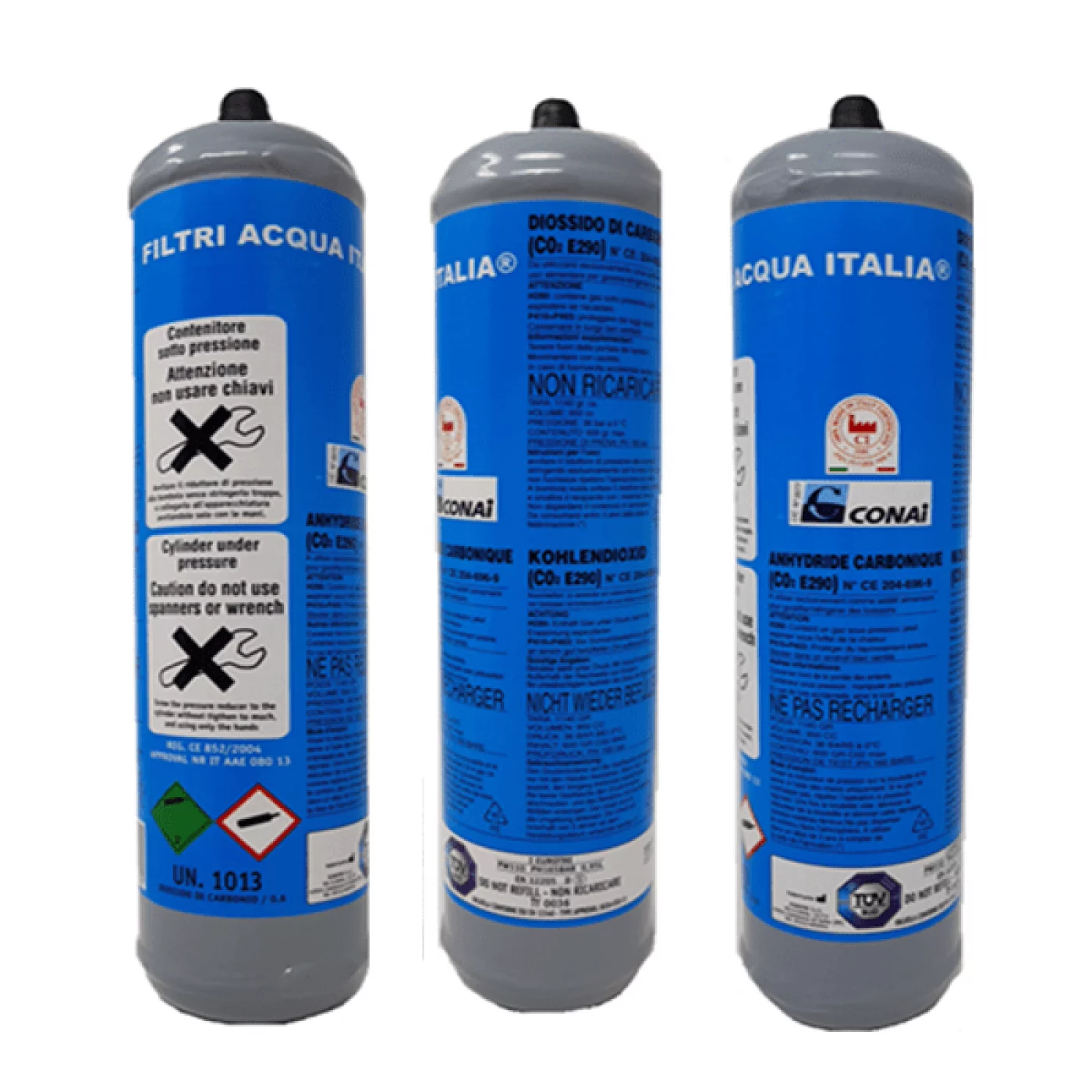 Bombola Co2 600 grammi usa e getta attacco 11 mm Set 3 Pezzi Bombola Co2 600 grammi usa e getta attacco 11 mm Set 3 Pezzi
