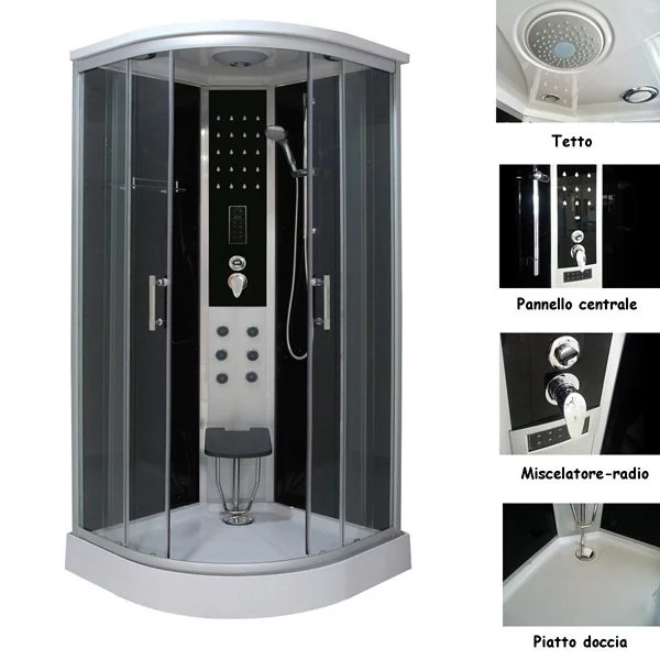 BOX DOCCIA IDROMASSAGGIO 90 X 90 Con Generatore di Vapore BOX DOCCIA IDROMASSAGGIO 90 X 90 Con Generatore di Vapore