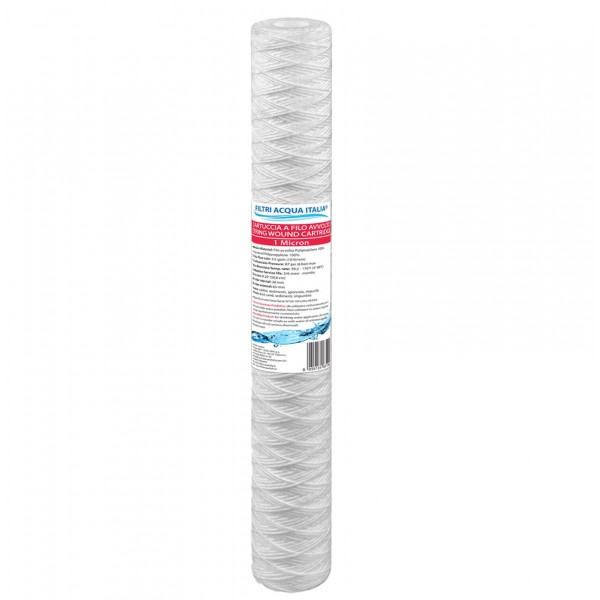 CARTUCCIA A FILO AVVOLTO DI POLIPROPILENE SEDIMENTI 20" micron 1