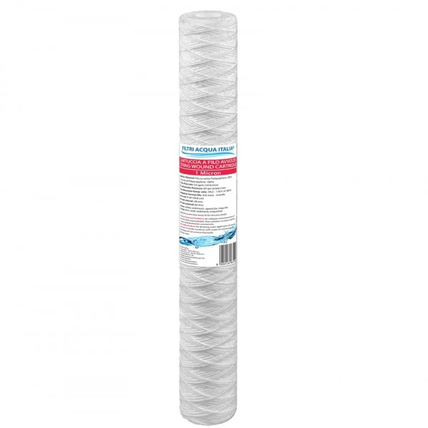 CARTUCCIA A FILO AVVOLTO DI POLIPROPILENE SEDIMENTI 20" micron 1