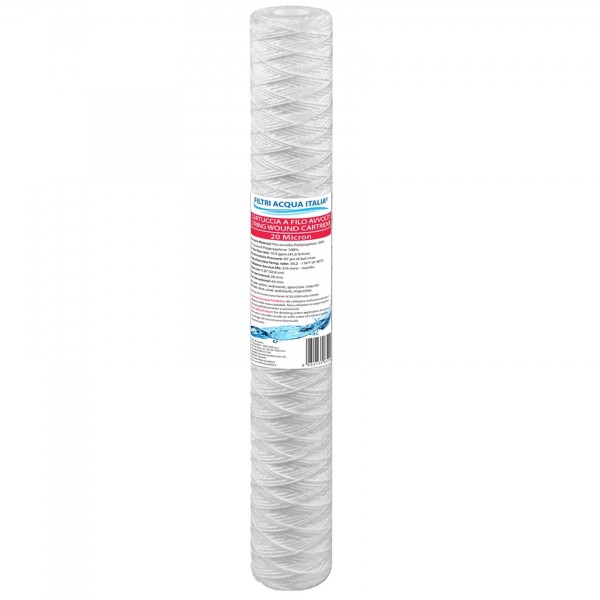 CARTUCCIA A FILO AVVOLTO DI POLIPROPILENE SEDIMENTI 20" micron 20