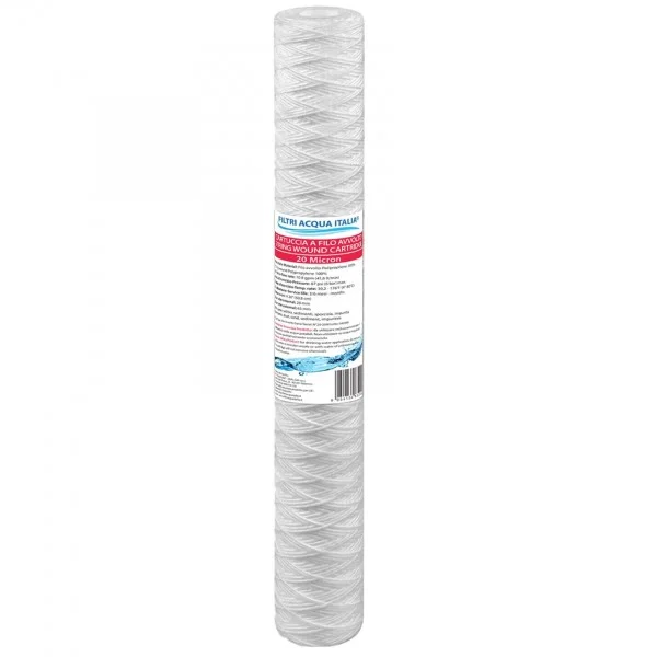 CARTUCCIA A FILO AVVOLTO DI POLIPROPILENE SEDIMENTI 20" micron 20