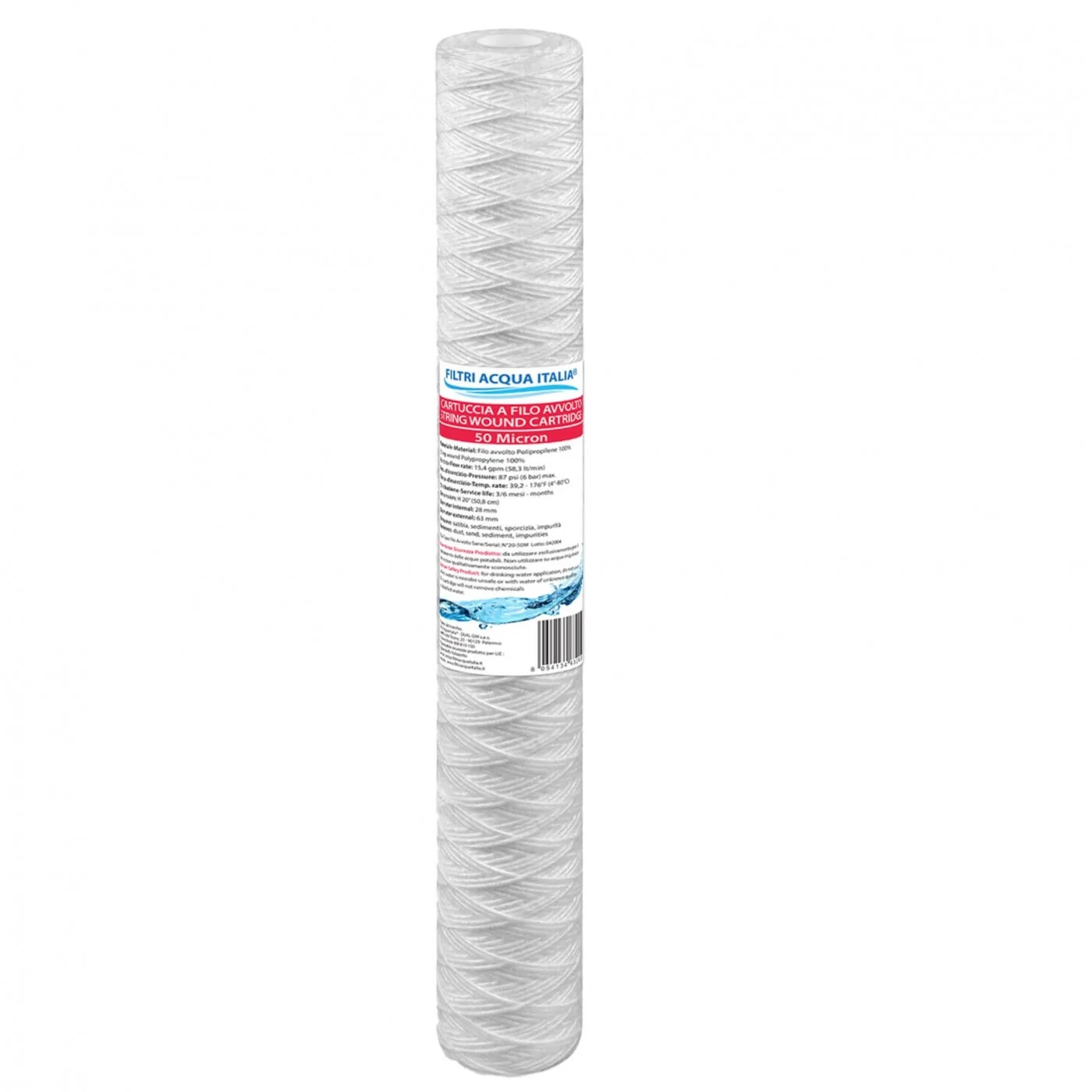 CARTUCCIA A FILO AVVOLTO DI POLIPROPILENE 20" Micron 50