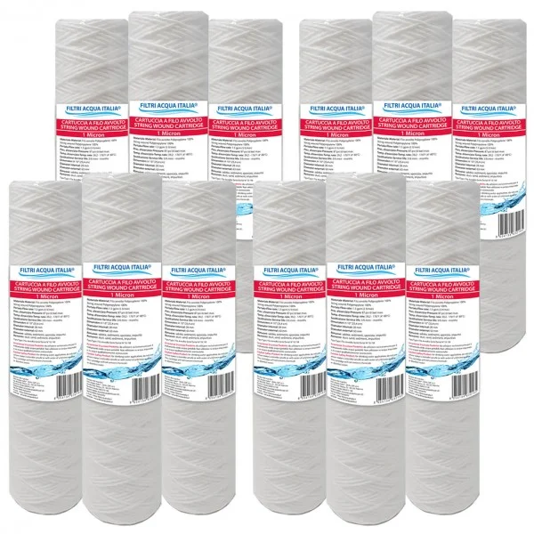 CARTUCCIA FILO AVVOLTO 10' Pollici micron 1 Set 12 Pezzi