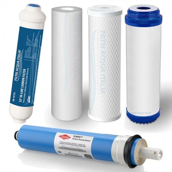 Filtri Depuratore Osmosi Inversa con Membrana 100 GPD Set 5 Pz. Filtri Depuratore Osmosi Inversa con Membrana 100 GPD Set 5 Pz.