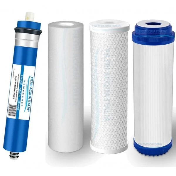 Kit Filtri Acqua Osmosi 3 Stadi con Membrana 75 GPD Kit Filtri Acqua Osmosi 3 Stadi con Membrana 75 GPD