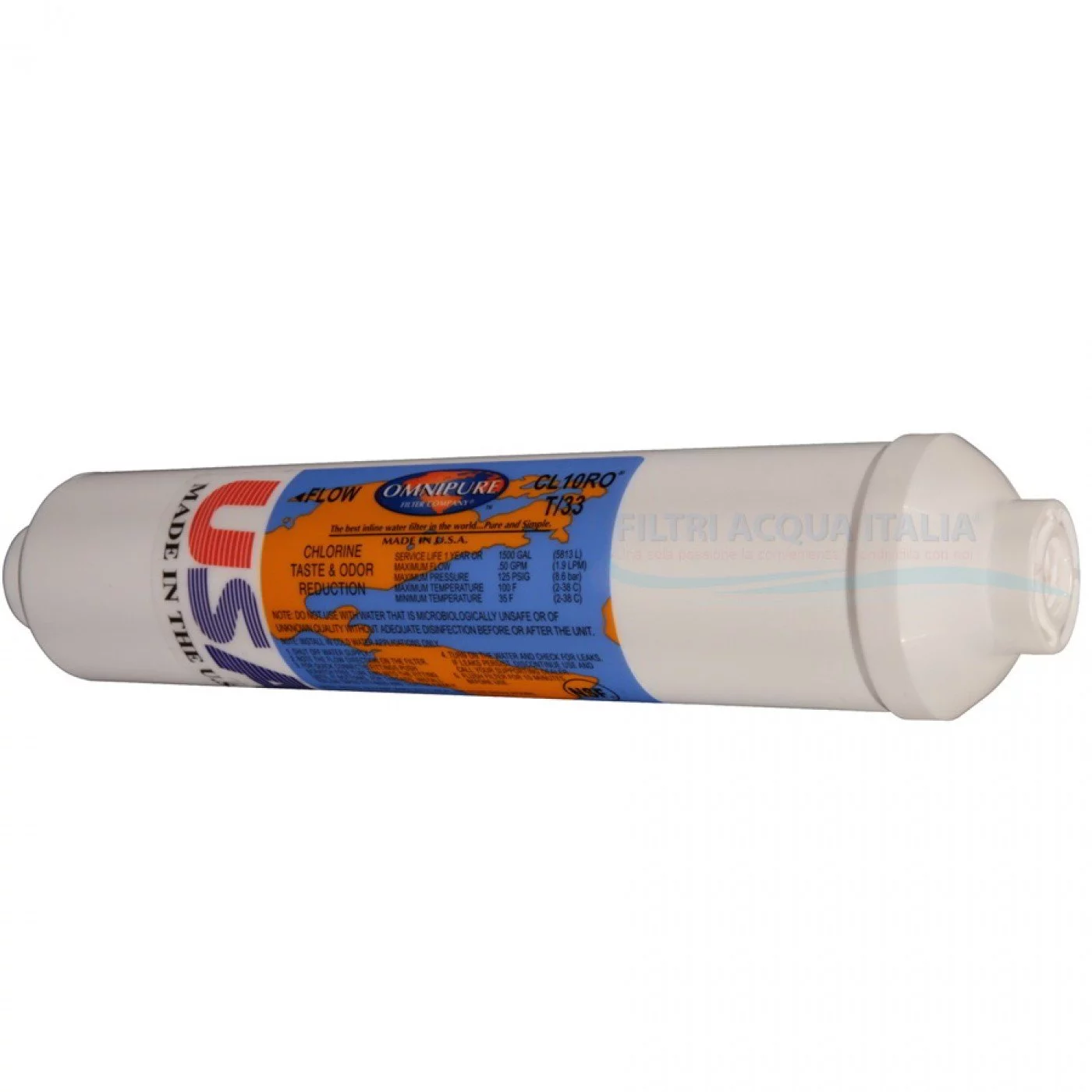 FILTRO PER ACQUA OMNIPURE IN LINE 2 X 10" A CARBONE CL10ROT33BB FILTRO PER ACQUA OMNIPURE IN LINE 2 X 10" A CARBONE CL10ROT33BB