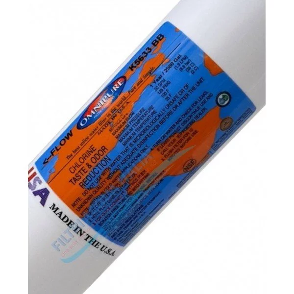 FILTRO OMNIPURE IN LINE 2,5 X 12" CARBONE K5633BB FILTRO OMNIPURE IN LINE 2,5 X 12" CARBONE K5633BB