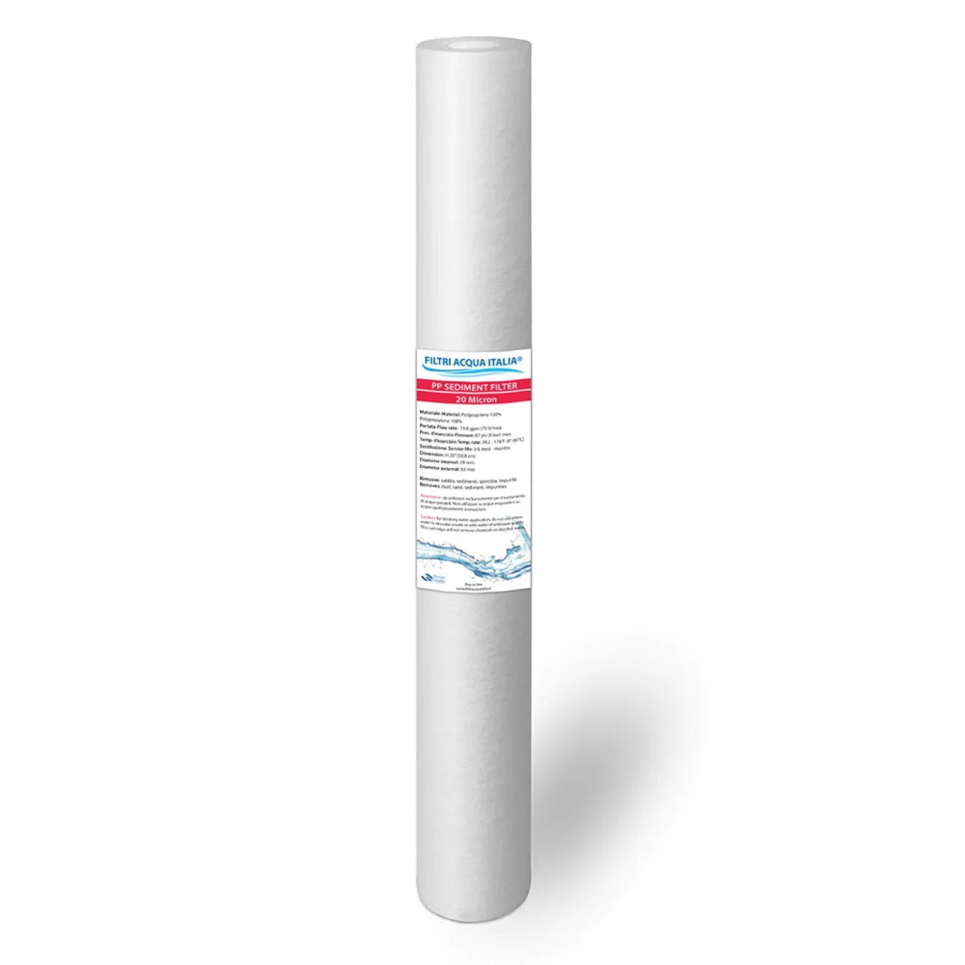 CARTUCCIA A SEDIMENTI POLIPROPILENE 20" MICRON 20 CARTUCCIA A SEDIMENTI POLIPROPILENE 20" MICRON 20