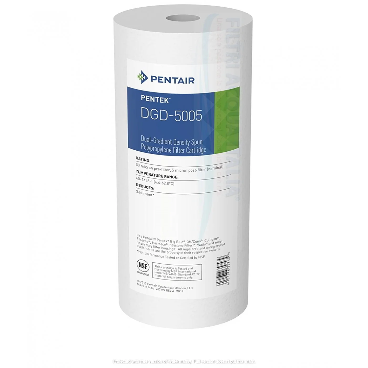 CARTUCCIA POLIPROPILENE PENTEK DGD 10" BB 50/5 MICRON CARTUCCIA POLIPROPILENE PENTEK DGD 10" BB 50/5 MICRON