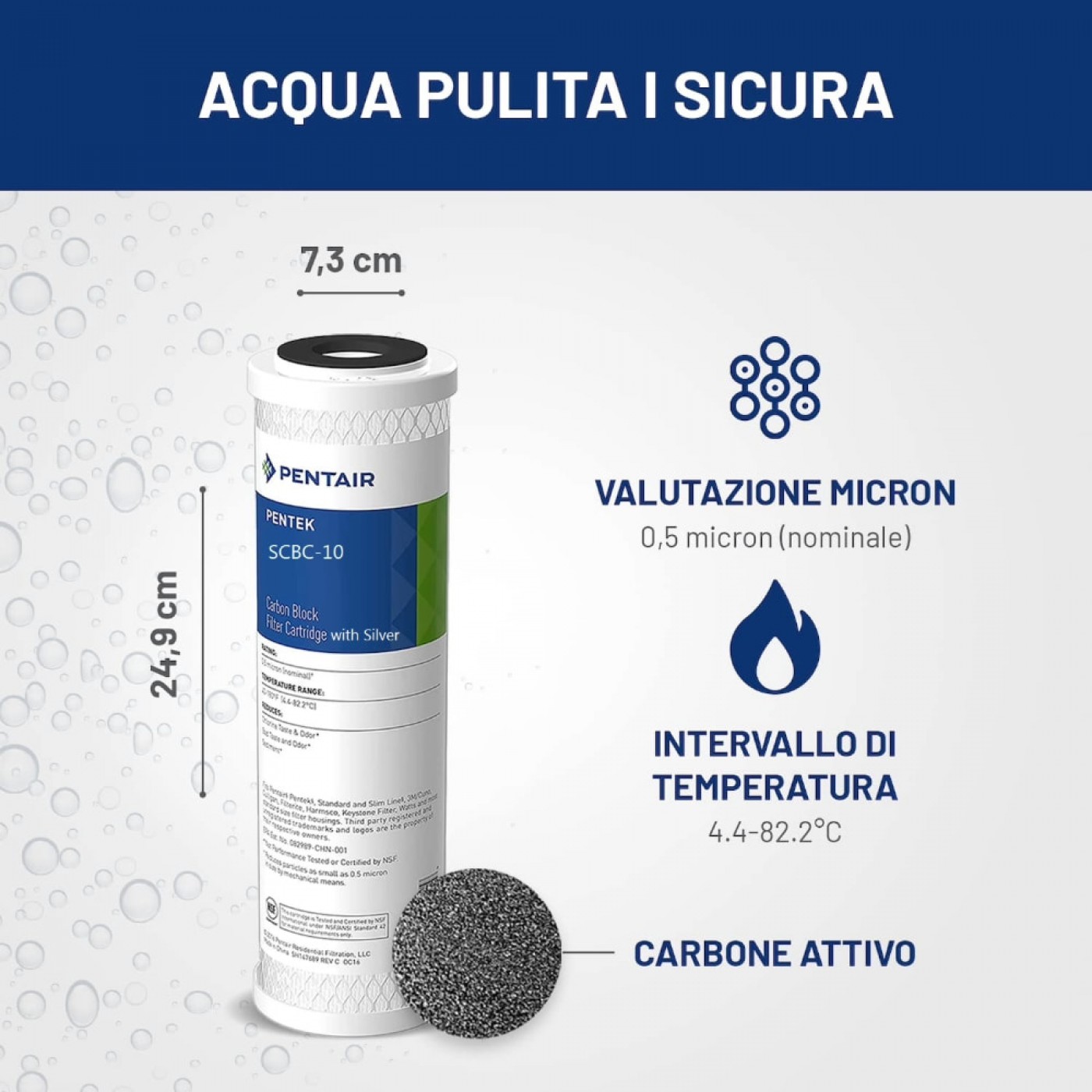 FILTRO CARTUCCIA  PENTEK SCBC-10MICRON 0,5