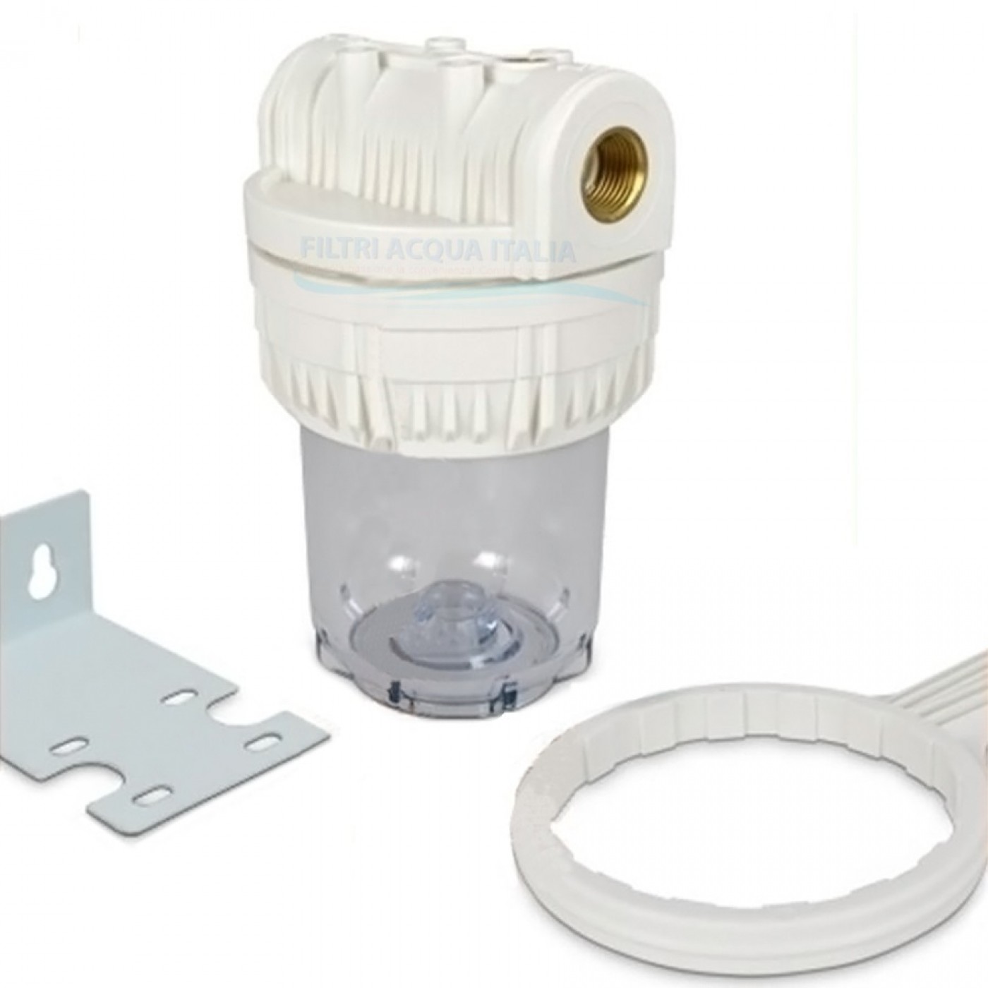 CONTENITORE PER FILTRO ACQUA TRASPARENTE 5" ATTACCO 1 Pollice