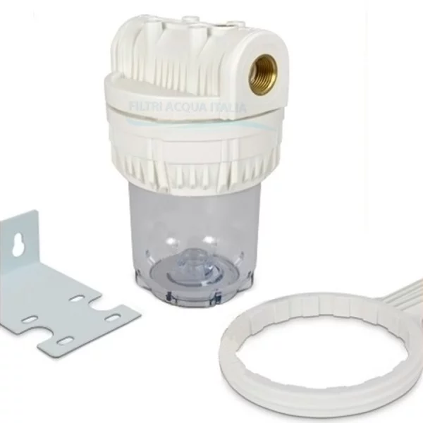 CONTENITORE PER FILTRO ACQUA TRASPARENTE 5" ATTACCO 1 Pollice CONTENITORE PER FILTRO ACQUA TRASPARENTE 5" ATTACCO 1 Pollice