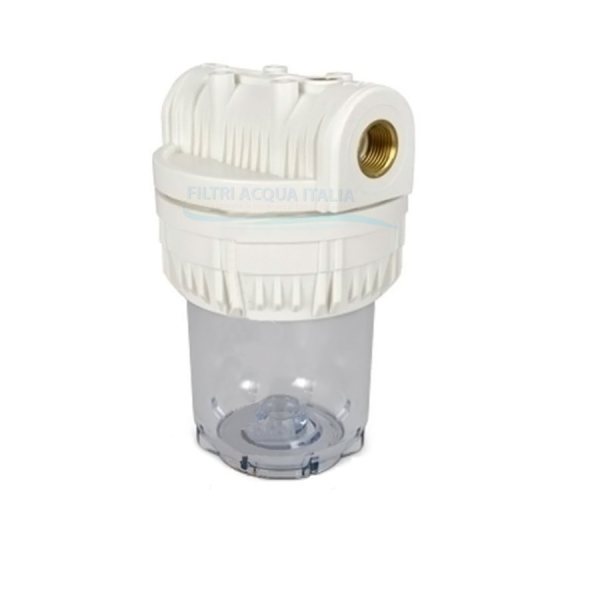 CONTENITORE PER FILTRO ACQUA TRASPARENTE 5" ATTACCO 3/4 Pollice