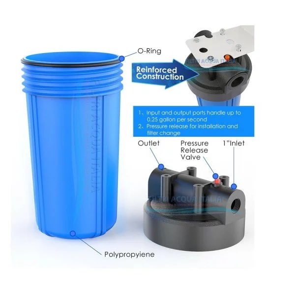 CONTENITORE PER FILTRO BIG BLU 10" ATTACCO 1" CONTENITORE PER FILTRO BIG BLU 10" ATTACCO 1"