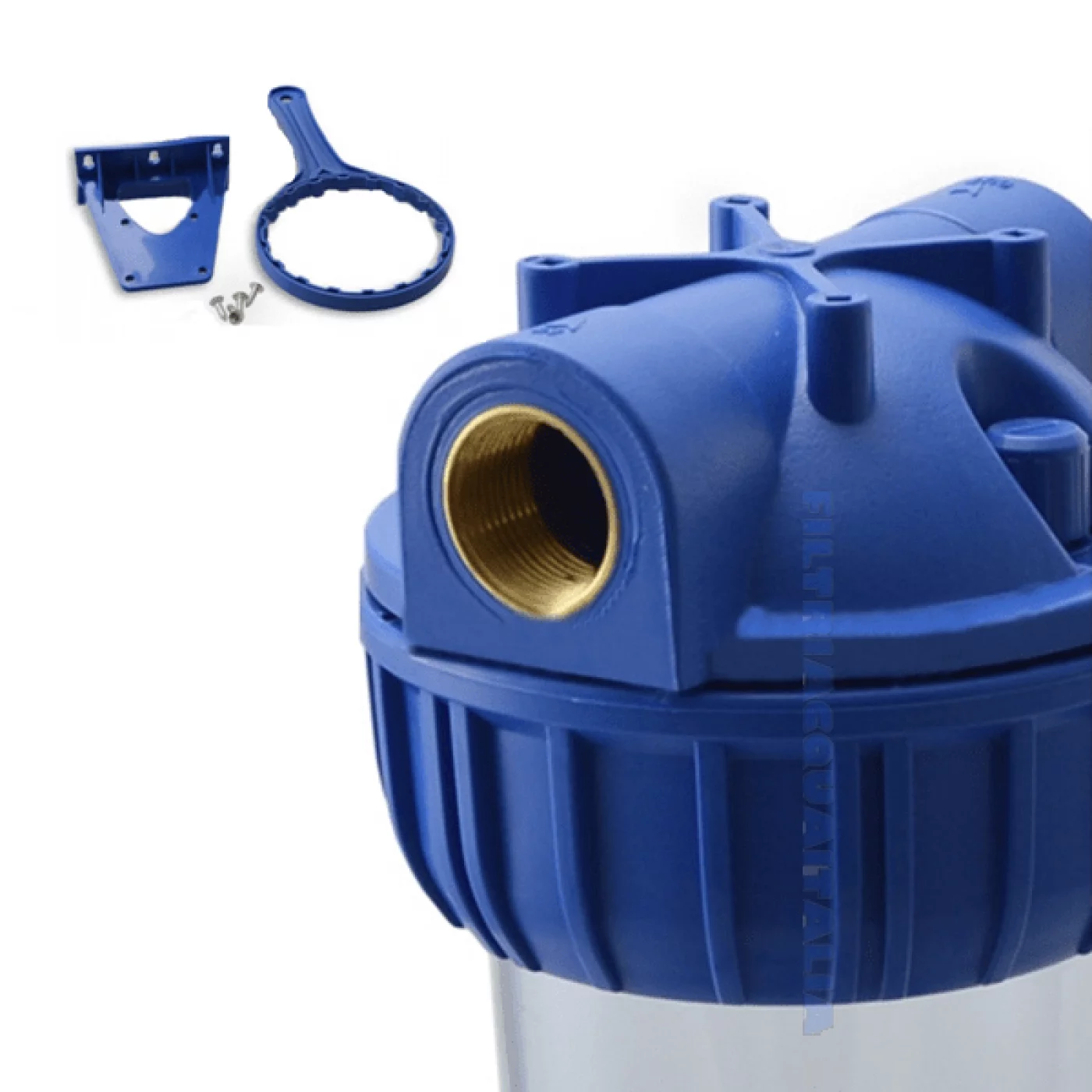 CONTENITORE TRASPARENTE 10" ATTACCO 3/4" CON STAFFA E CHIAVE PER FILTRO ACQUA CONTENITORE TRASPARENTE 10" ATTACCO 3/4" CON STAFFA E CHIAVE PER FILTRO ACQUA