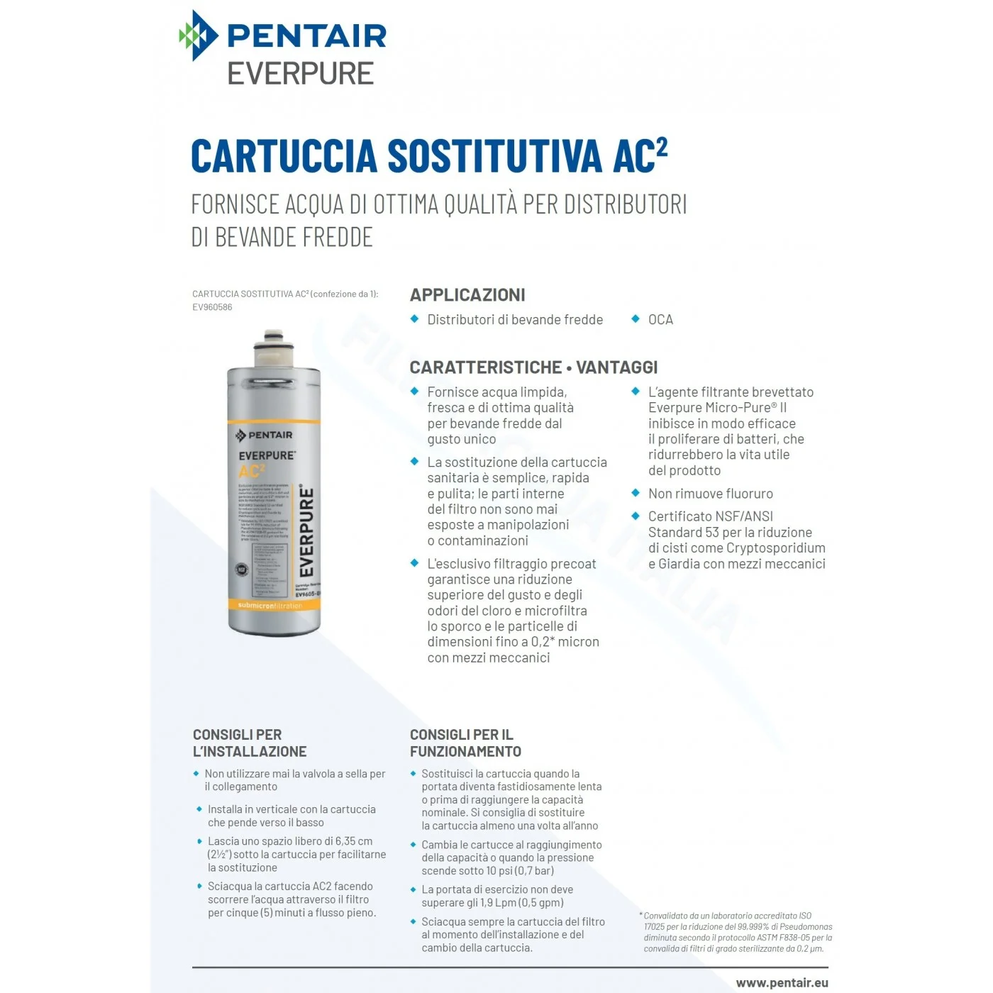 EVERPURE AC2 Set 3 Pezzi EV9605-80 EVERPURE AC2 Set 3 Pezzi EV9605-80