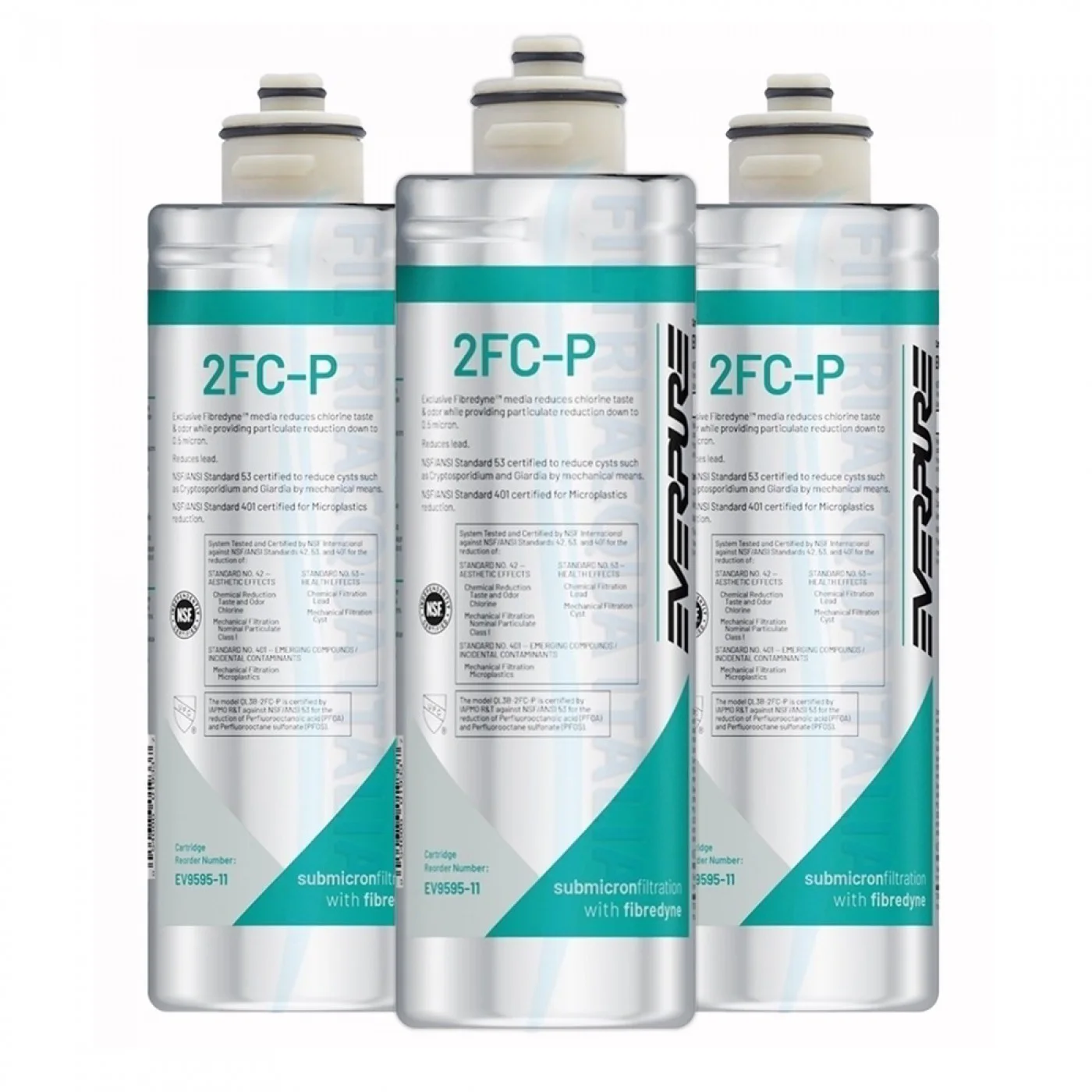 Everpure 2FC-P EV9595-11 Elimina PFAS, Cloro, Microplastiche Set 3 PZ.