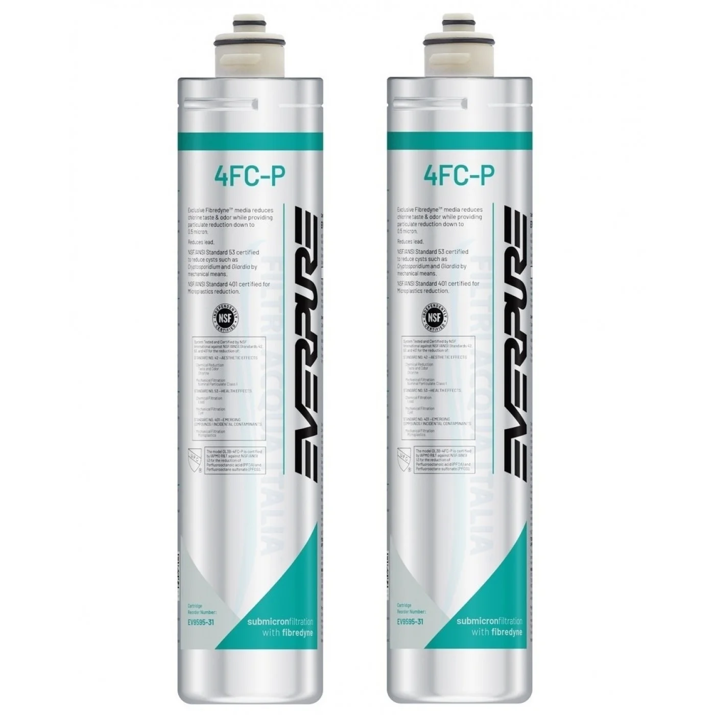 Everpure 4FC-P EV9595-31 Riduce PFAS, Cloro e Microplastiche Set 2 Pezzi  