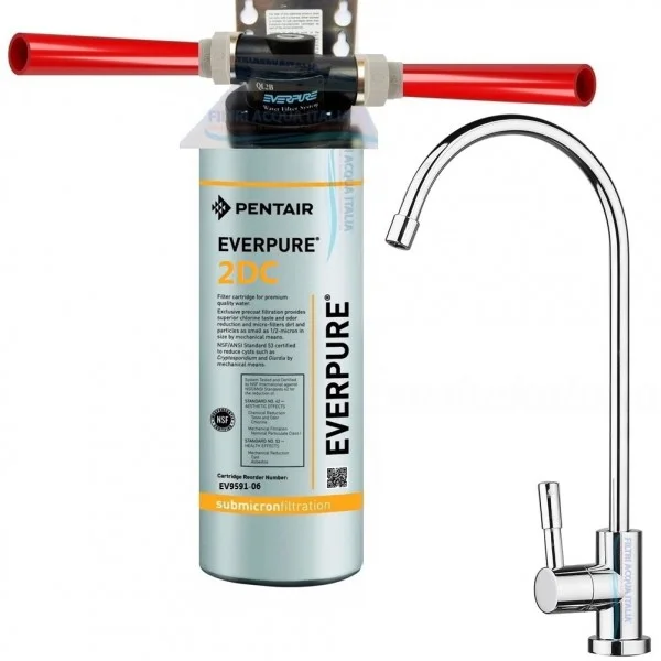 EVERPURE 2DC KIT MICROFILTRAZIONE CON TESTA QL2B E RUBINETTO