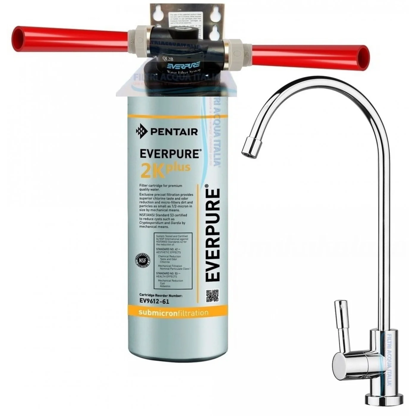 EVERPURE 2K PLUS KIT MICROFILTRAZIONE CON FILTRO EVERPURE TESTA QL2B E RUBINETTO EVERPURE 2K PLUS KIT MICROFILTRAZIONE CON FILTRO EVERPURE TESTA QL2B E RUBINETTO