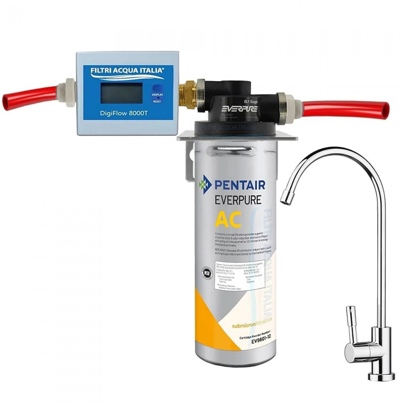 MICROFILTRAZIONE ACQUA KIT EVERPURE AC CON CONTALITRI E RUBINETTO MICROFILTRAZIONE ACQUA KIT EVERPURE AC CON CONTALITRI E RUBINETTO