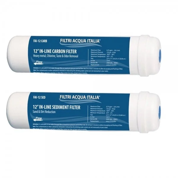 FILTRO IN LINEA CARBONE ATTIVO 2,5 X 12" T33 E SEDIMENTI 2,5 X 12" FILTRO IN LINEA CARBONE ATTIVO 2,5 X 12" T33 E SEDIMENTI 2,5 X 12"
