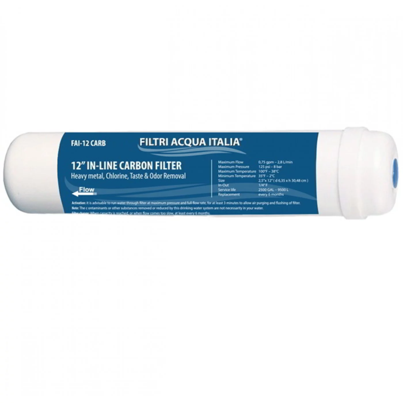 FILTRO IN LINEA CARBONE 2,5" X 12" FILTRO IN LINEA CARBONE 2,5" X 12"