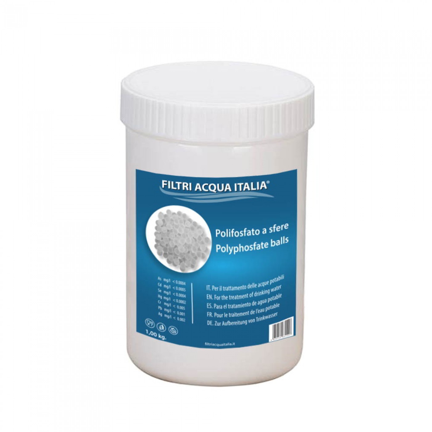 Polifosfato a Sfere Ricarica 1,00 Kg. per Filtro Anticalcare