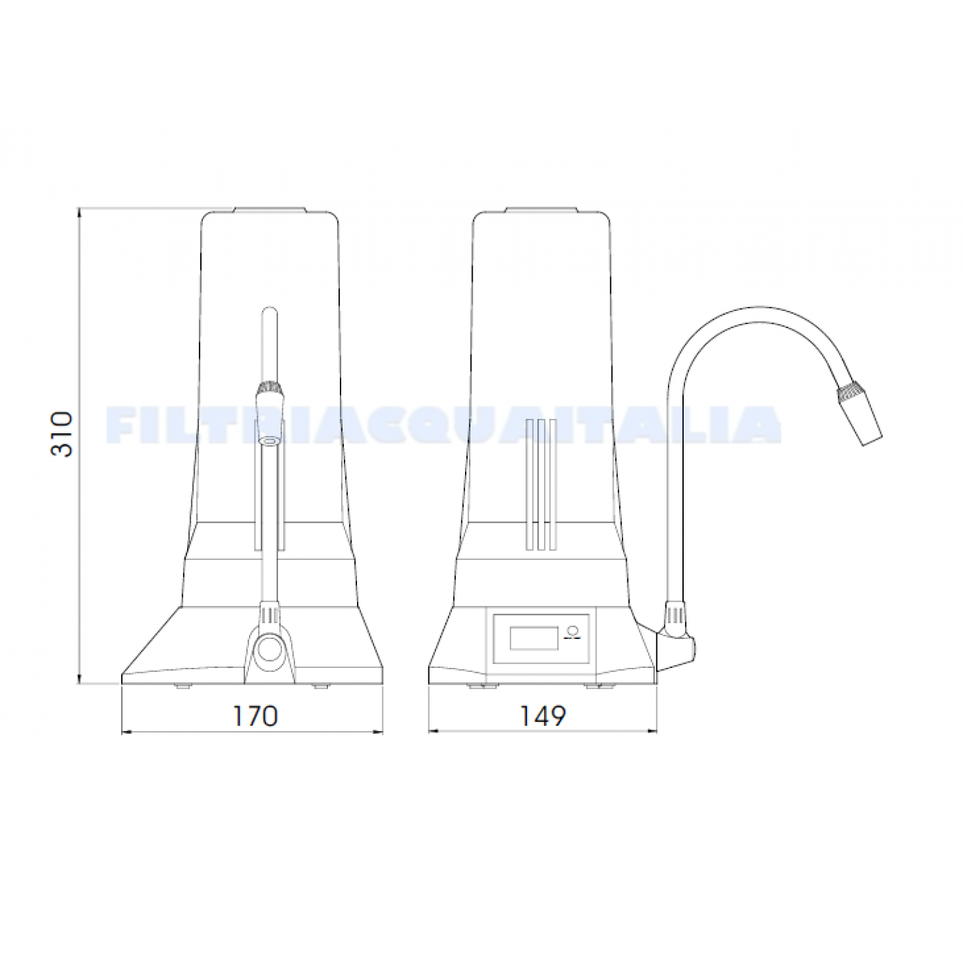 DigiPure 9000S Purificatore Acqua Sopralavello Cucina