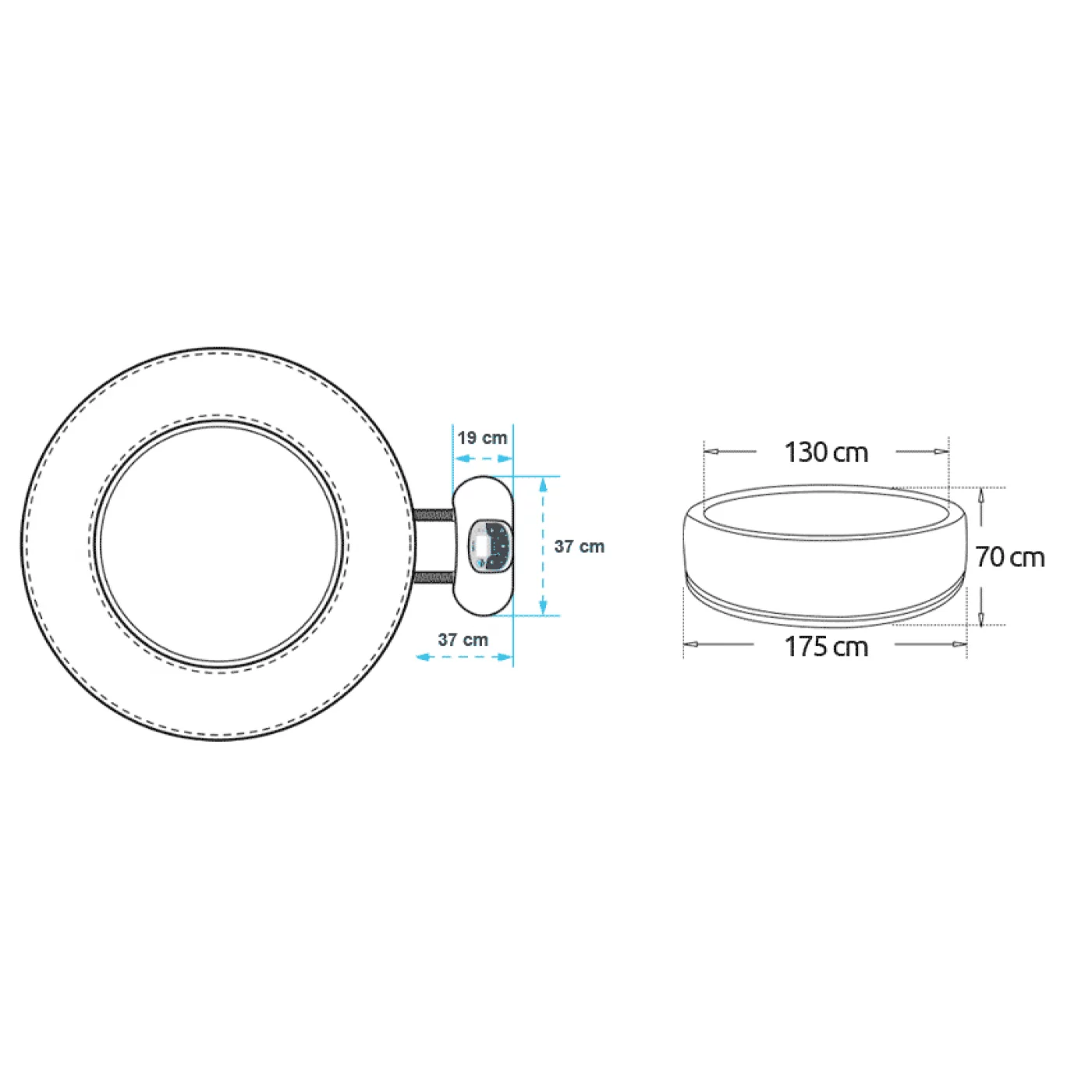 Piscina idromassaggio gonfiabile Rotonda Montana 4 Posti da esterno 175x175 Netspa