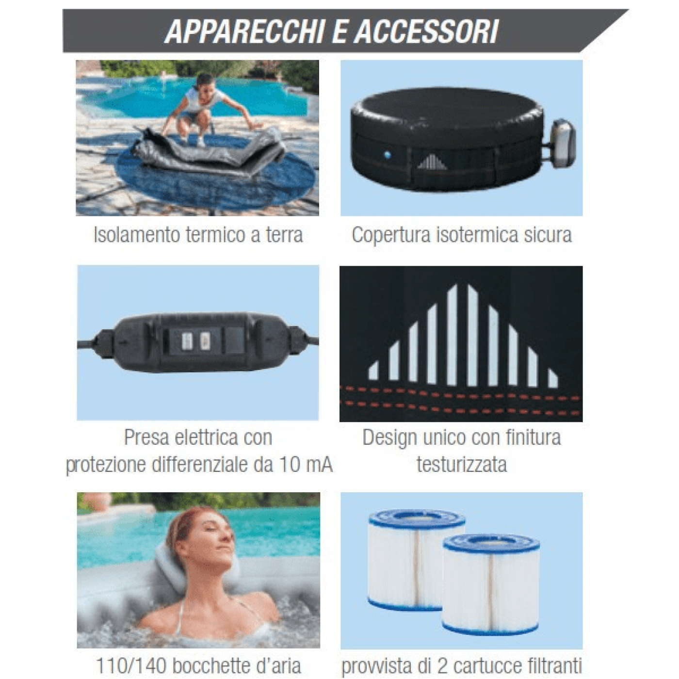 Piscina idromassaggio 6 posti Rotonda Montana da esterno Netspa