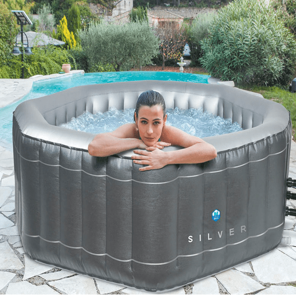 Piscina idromassaggio gonfiabile 5/6 Posti 195x195 Silver NETSPA