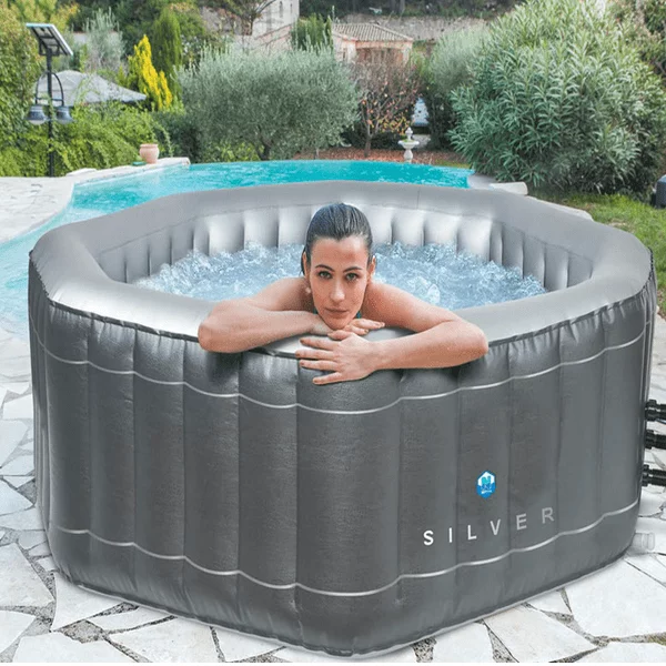 Piscina idromassaggio gonfiabile 5/6 Posti 195x195 Silver NETSPA Piscina idromassaggio gonfiabile 5/6 Posti 195x195 Silver NETSPA