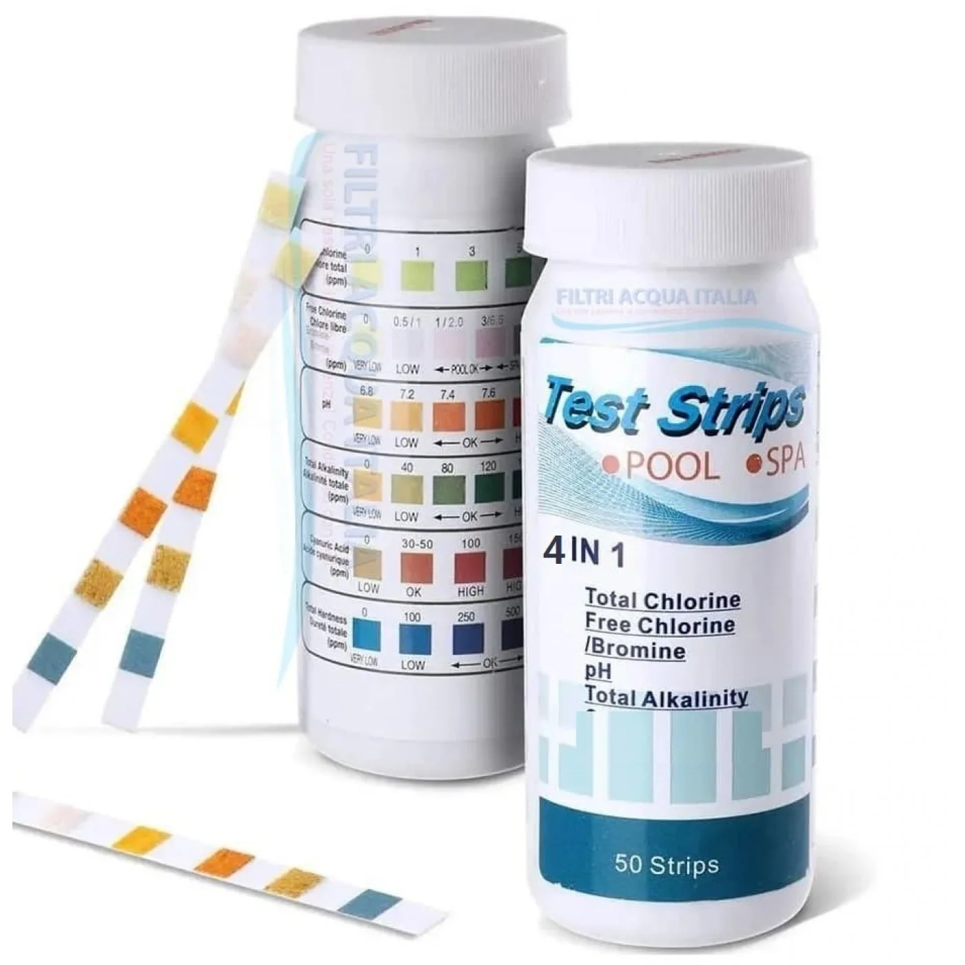 Strip Test 4 in 1 – 50 Strisce per Analisi Acqua Cloro Bromo pH Alcalinità Strip Test 4 in 1 – 50 Strisce per Analisi Acqua Cloro Bromo pH Alcalinità