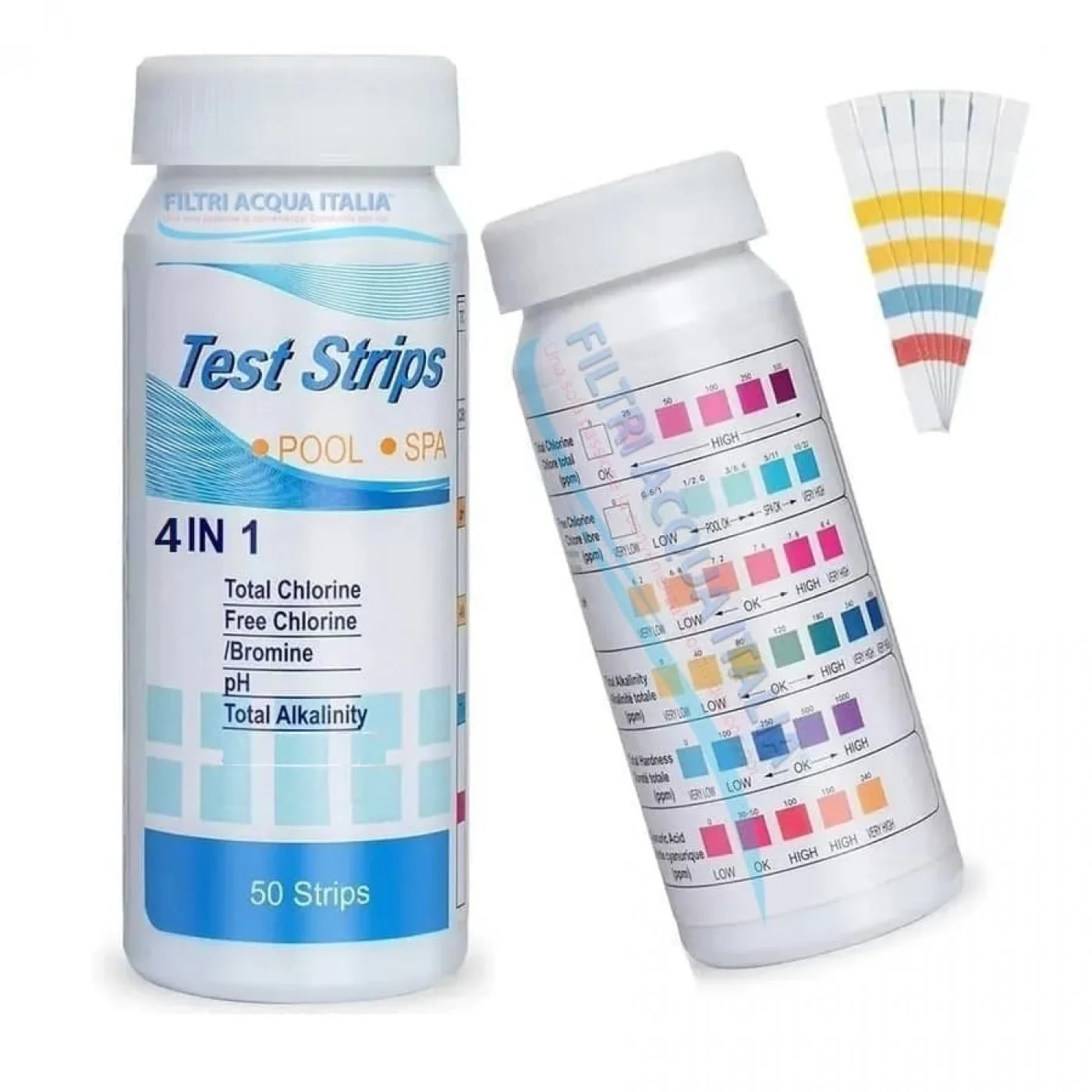 Strip Test 4 in 1 – 50 Strisce per Analisi Acqua Cloro Bromo pH Alcalinità Strip Test 4 in 1 – 50 Strisce per Analisi Acqua Cloro Bromo pH Alcalinità