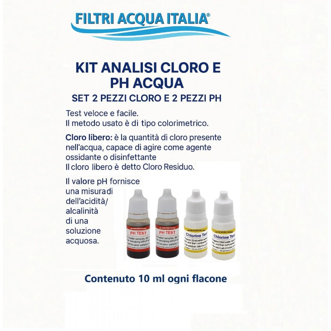 Test Cloro, pH e Tds Residuo Fisso | Filtri Acqua Italia