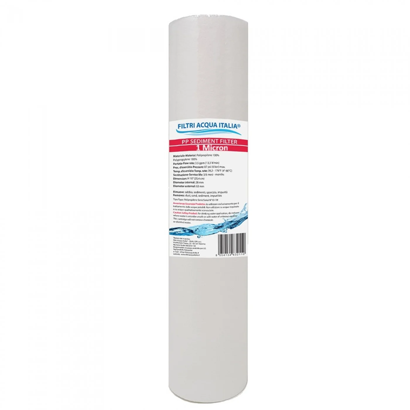 CARTUCCIA POLIPROPILENE 10" POLLICI MICRON 1 CARTUCCIA POLIPROPILENE 10" POLLICI MICRON 1
