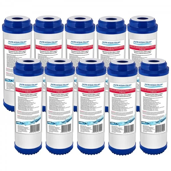 Cartuccia Carbone Attivo Granulare GAC 10" Micron 5 Set 10 Pz