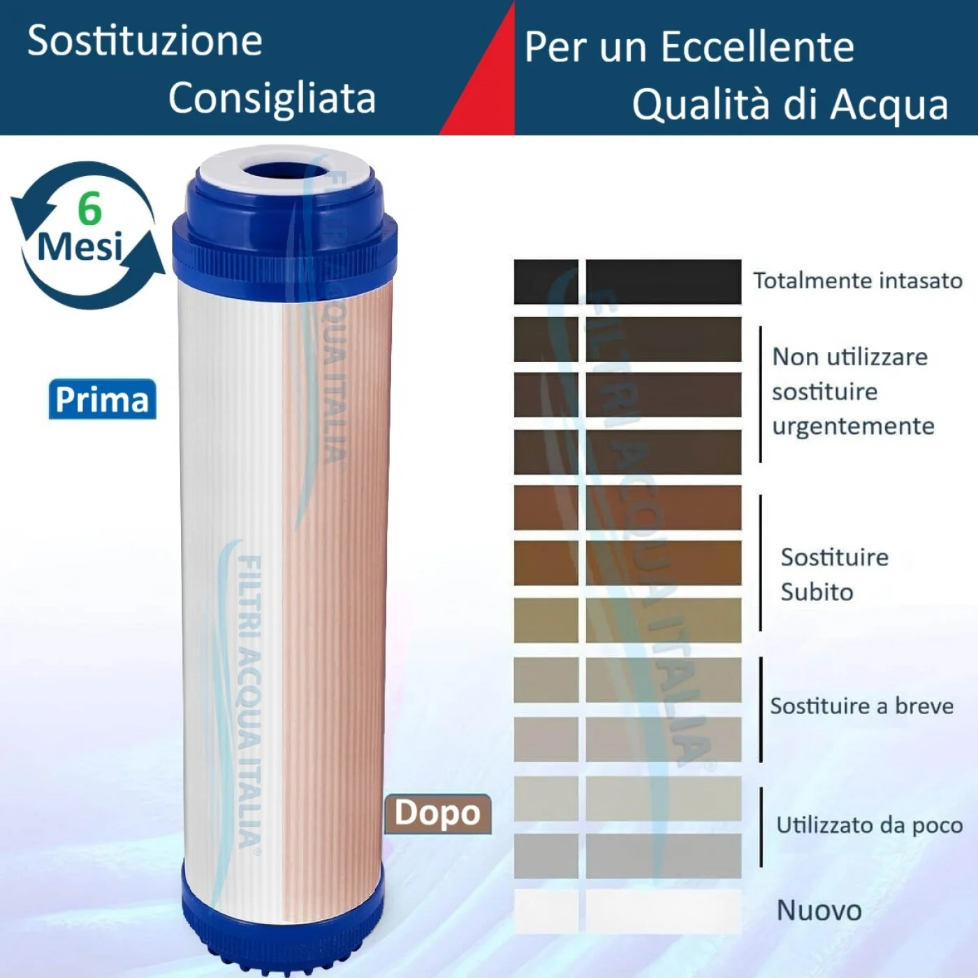 CARTUCCIA A CARBONE ATTIVO GRANULARE 10 Pollici