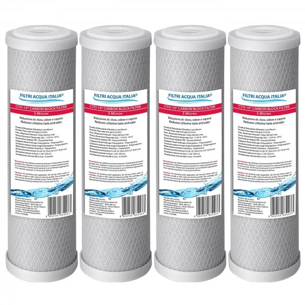 Cartucce Carbone Attivo 5 micron Set 4 Pezzi