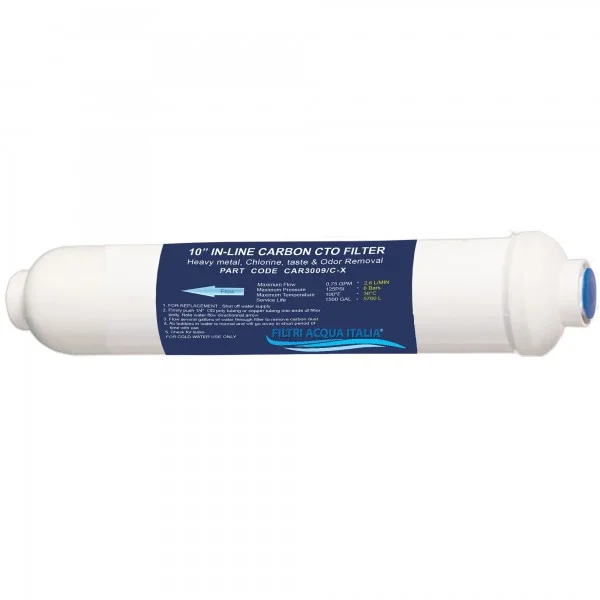FILTRO ACQUA IN LINE CARBONE CAR 3009 2 X 10" ATTACCO 1/4 FPT      