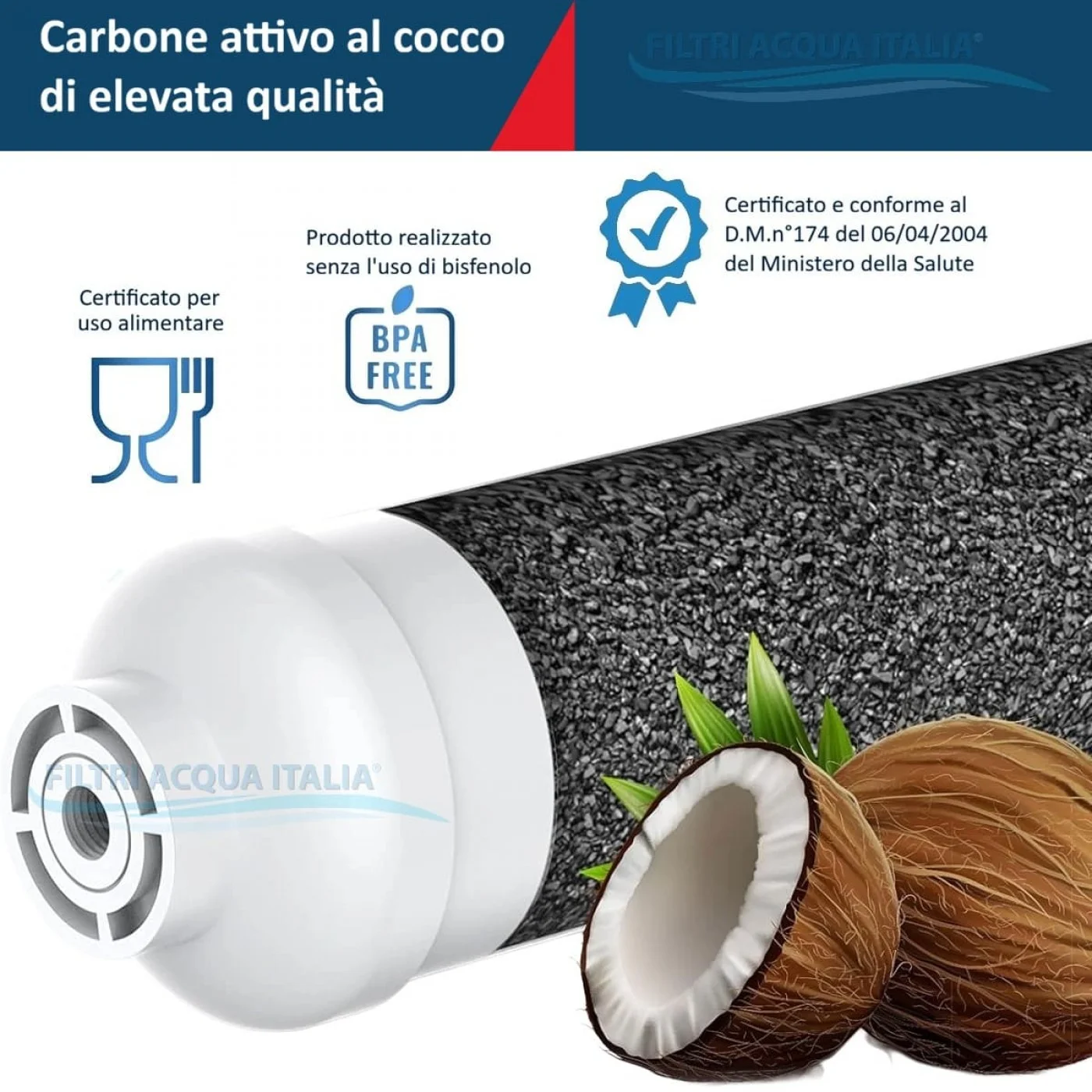 FILTRO ACQUA IN LINE CARBONE CAR 3009 2 X 10" ATTACCO 1/4 FPT FILTRO ACQUA IN LINE CARBONE CAR 3009 2 X 10" ATTACCO 1/4 FPT