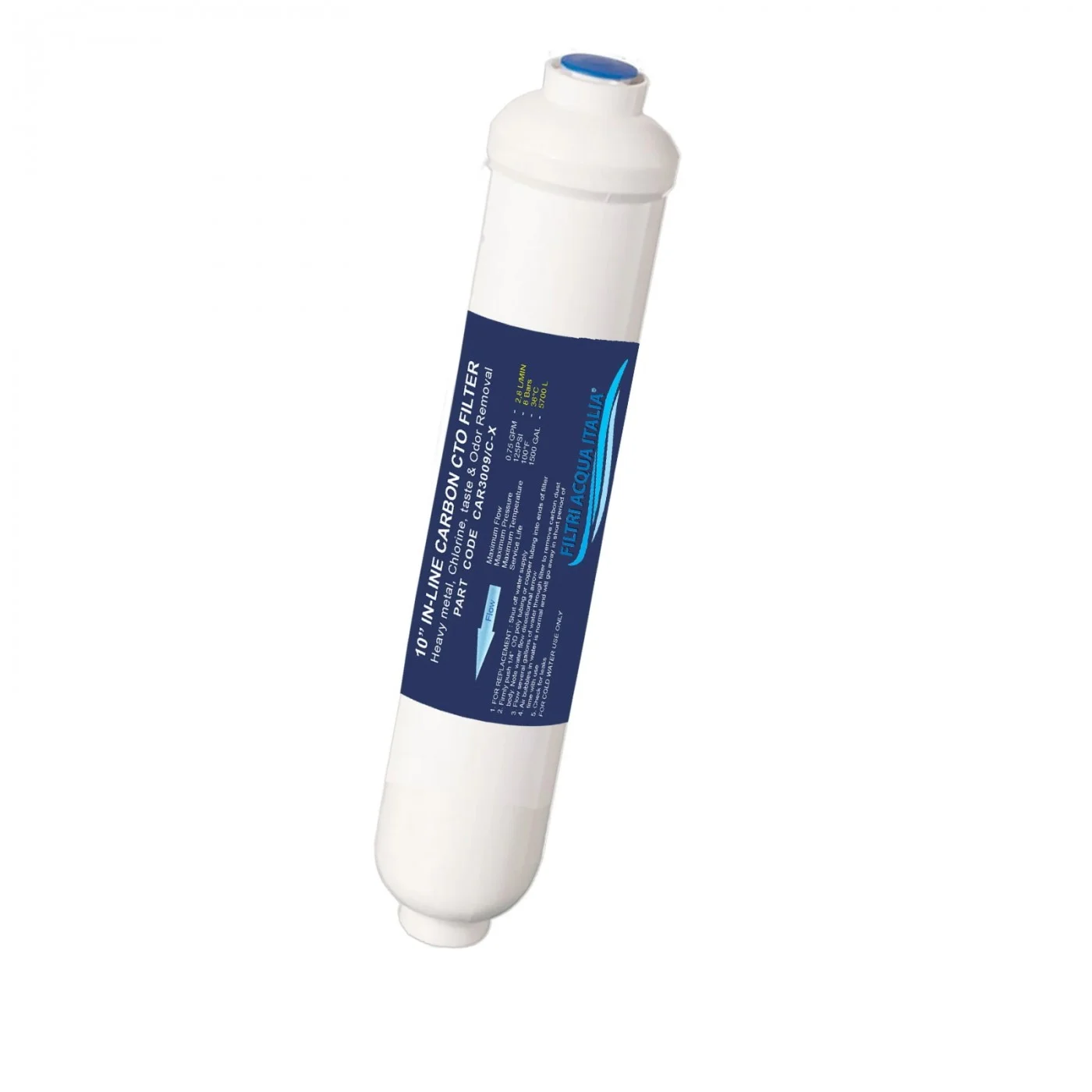 FILTRO ACQUA IN LINE CARBONE CAR 3009 2 X 10" ATTACCO 1/4 FPT FILTRO ACQUA IN LINE CARBONE CAR 3009 2 X 10" ATTACCO 1/4 FPT
