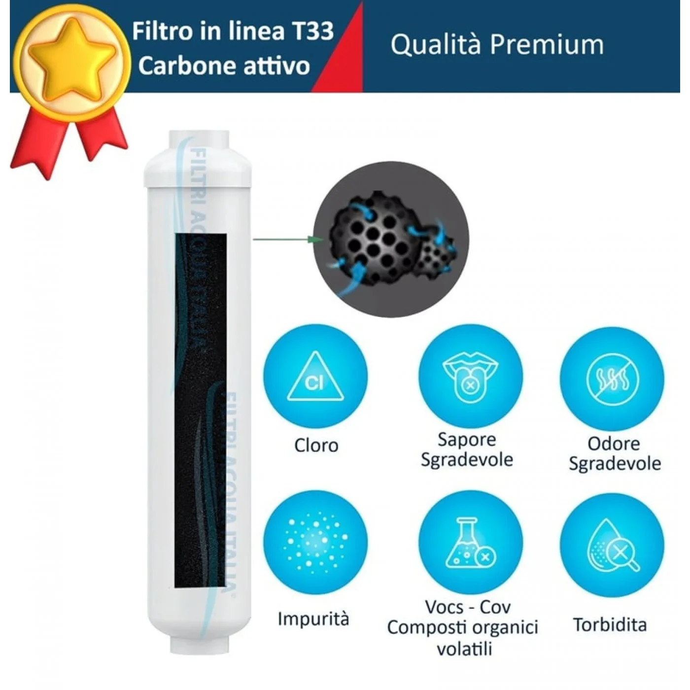 FILTRO ACQUA IN LINE CARBONE CAR 3009 2 X 10" ATTACCO 1/4 FPT FILTRO ACQUA IN LINE CARBONE CAR 3009 2 X 10" ATTACCO 1/4 FPT